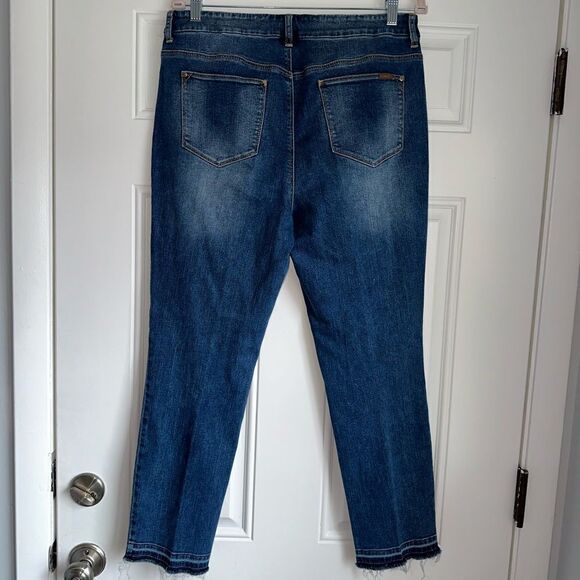 Chicos 1 Raw-Hem Girlfriend Ankle Jeans go slimming pants denim size 8 m medium - Picture 4 of 8